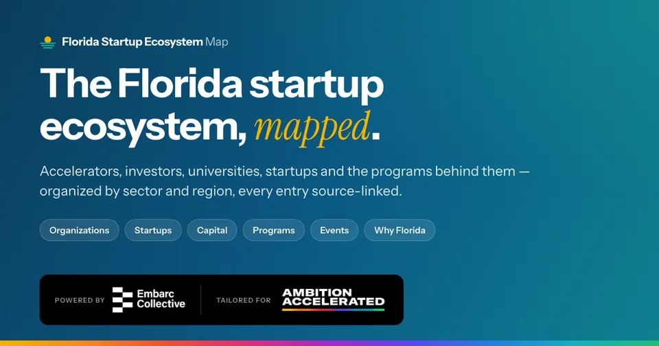 The Florida Startup Ecosystem Map: "The Florida startup ecosystem, mapped."